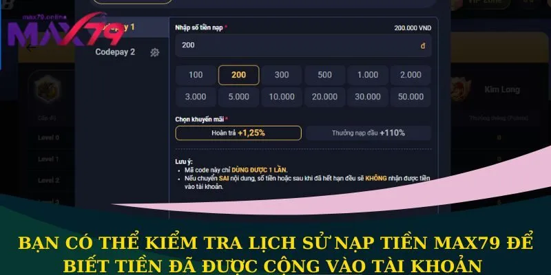 nạp tiền Max79
